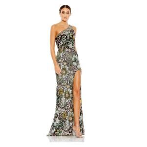 Mac Duggal Floral One Shoulder Gown - 49774 Size 12 NWT